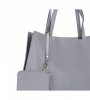 Bőr táska shopper bag Vittoria Gotti világosszürke V8